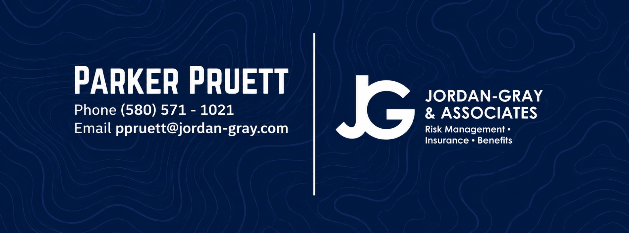 Parker Pruett contact information and Jordan-Gray & Associates branding